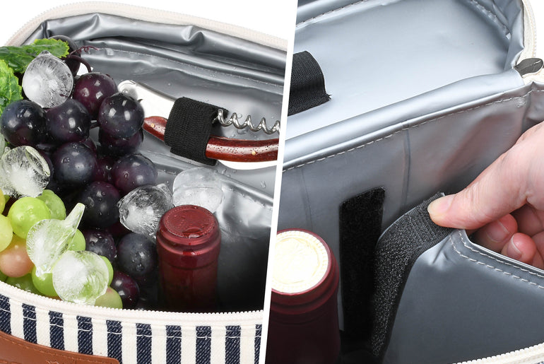 Tirrinia 2 Bottle Wine Gift Tote Carrier with Pocket