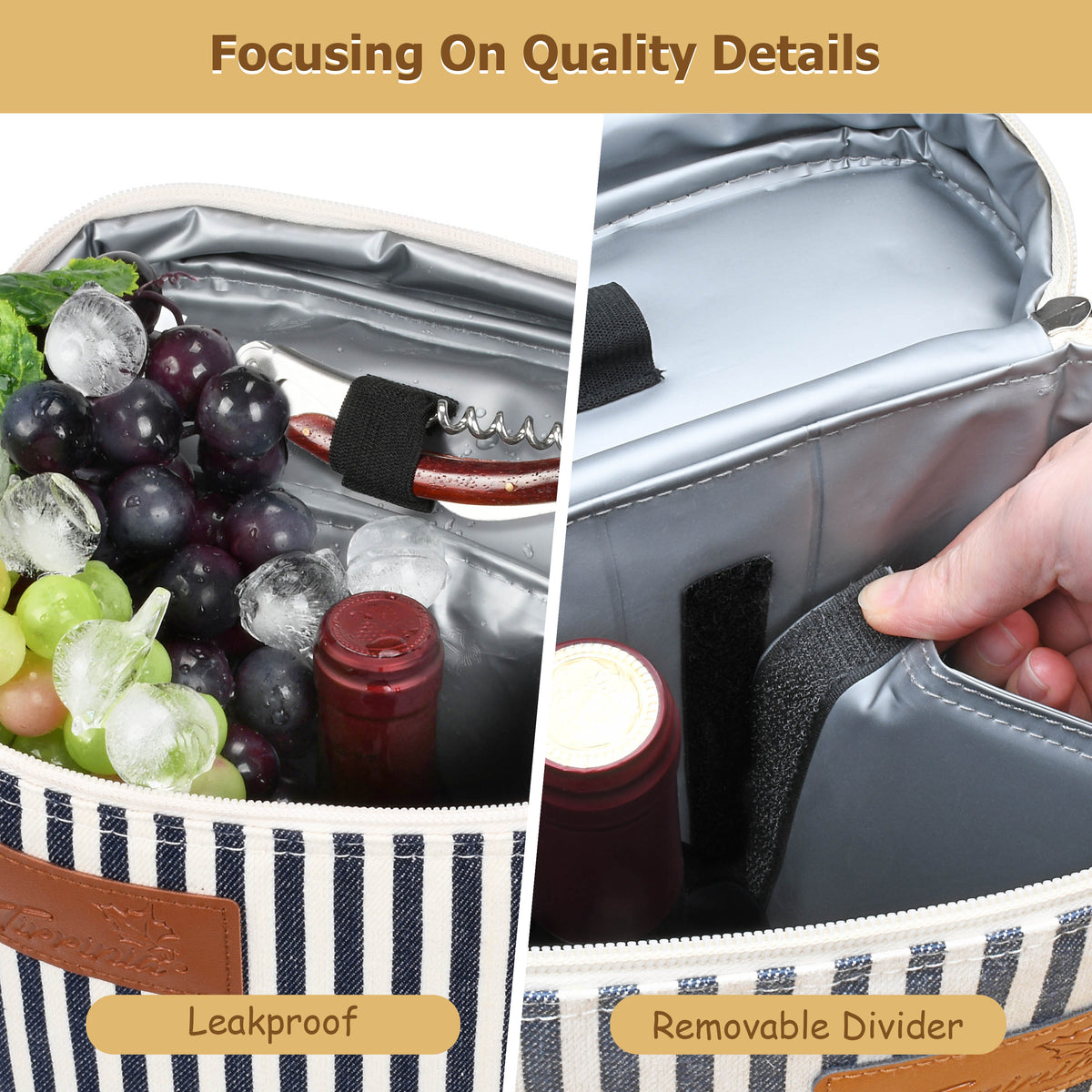 Tirrinia 2 Bottle Wine Gift Tote Carrier with Pocket