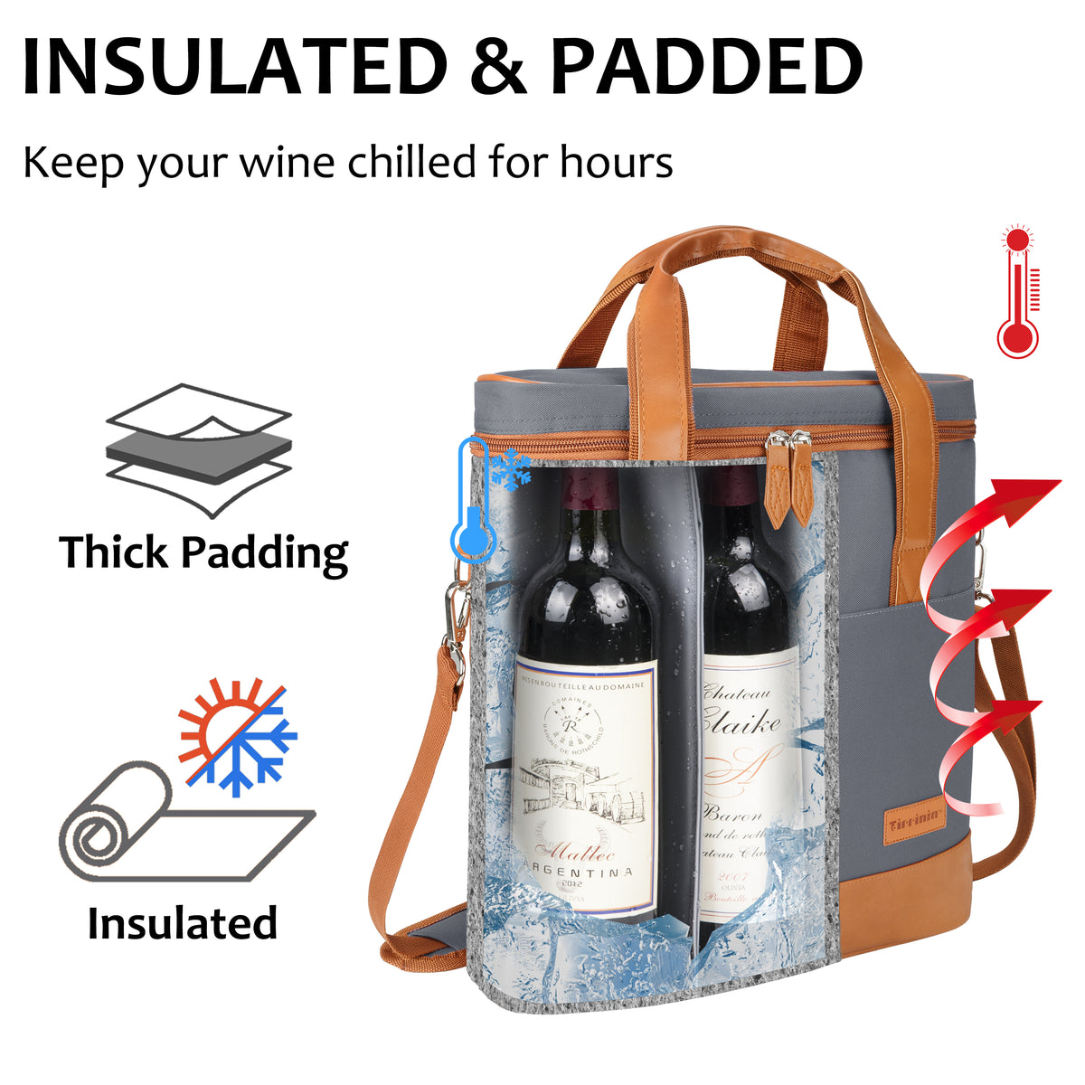 Tirrinia 3 Bottle Wine Carrier for Air Travel product image 5