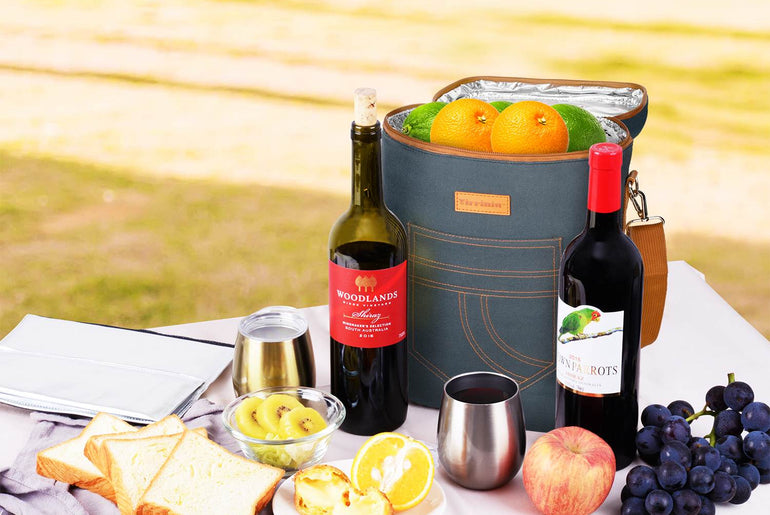 Tirrinia 4 Bottle Wine Cooler Bag for Dinner Party