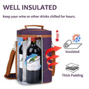 Tirrinia 4 Bottle Wine Cooler Bag for Dinner Party