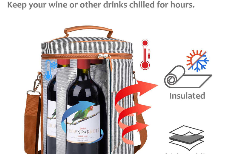 Tirrinia 4 Bottle Wine Cooler Bag for Dinner Party