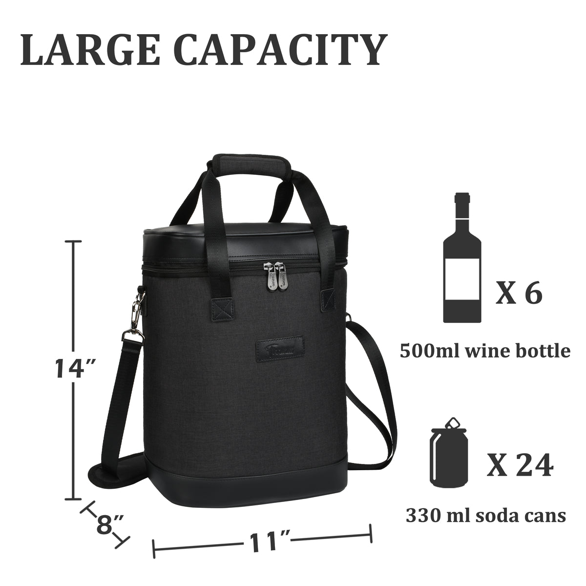 Tirrinia 6 Bottle Wine Cooler Carrier for Winery