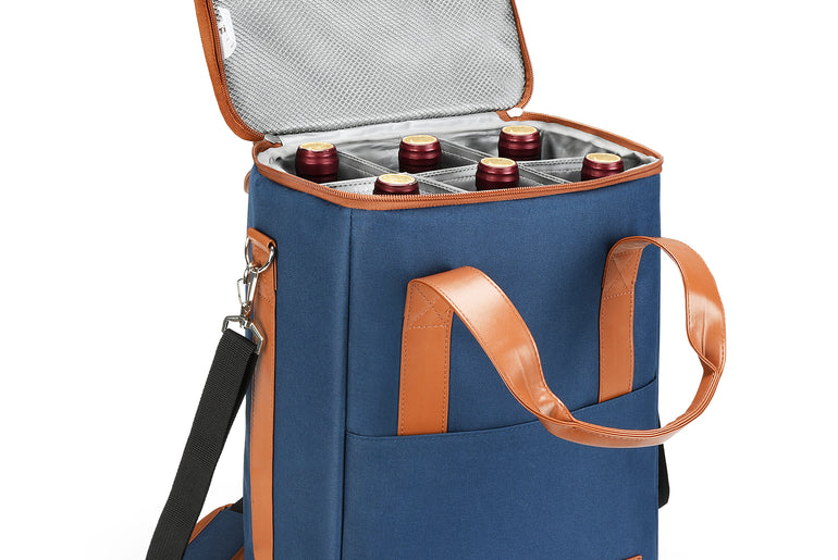 Tirrinia 6 Bottle Wine Purse Cooler for Wine Travel - Home and Garden product photo