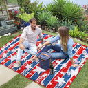 Quality Large Picnic Blanket 70" X 80" with USA Pattern Design