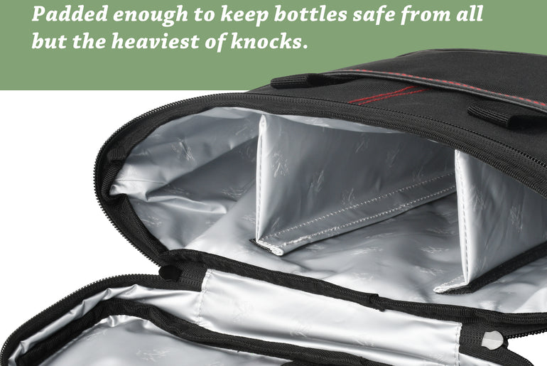 Tirrinia 3 Bottle Insulated Wine Tote Bag with Corkscrew