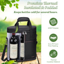 Tirrinia 3 Bottle Insulated Wine Tote Bag with Corkscrew
