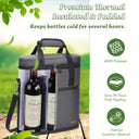 Tirrinia 3 Bottle Insulated Wine Tote Bag with Corkscrew