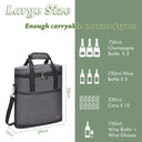 Tirrinia 3 Bottle Insulated Wine Tote Bag with Corkscrew