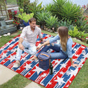 Quality Large Picnic Blanket 70" X 80" with USA Pattern Design