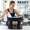 Tirrinia Large Mesh Beach Tote Bag – Sandproof, Quick-Dry Travel Tote with 9 Pockets newarrivals style