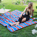 Quality Large Picnic Blanket 70" X 80" with USA Pattern Design