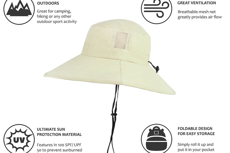 Solaris Outdoor Wide Brim Sun Hats Blocking UV Protection Cap UPF 50+ Foldable Mesh Net for Finishing, Hiking, Camping newarr