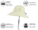 Solaris Outdoor Wide Brim Sun Hats Blocking UV Protection Cap UPF 50+ Foldable Mesh Net for Finishing, Hiking, Camping newarr