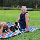 Quality Large Picnic Blanket 70" X 80" with USA Pattern Design
