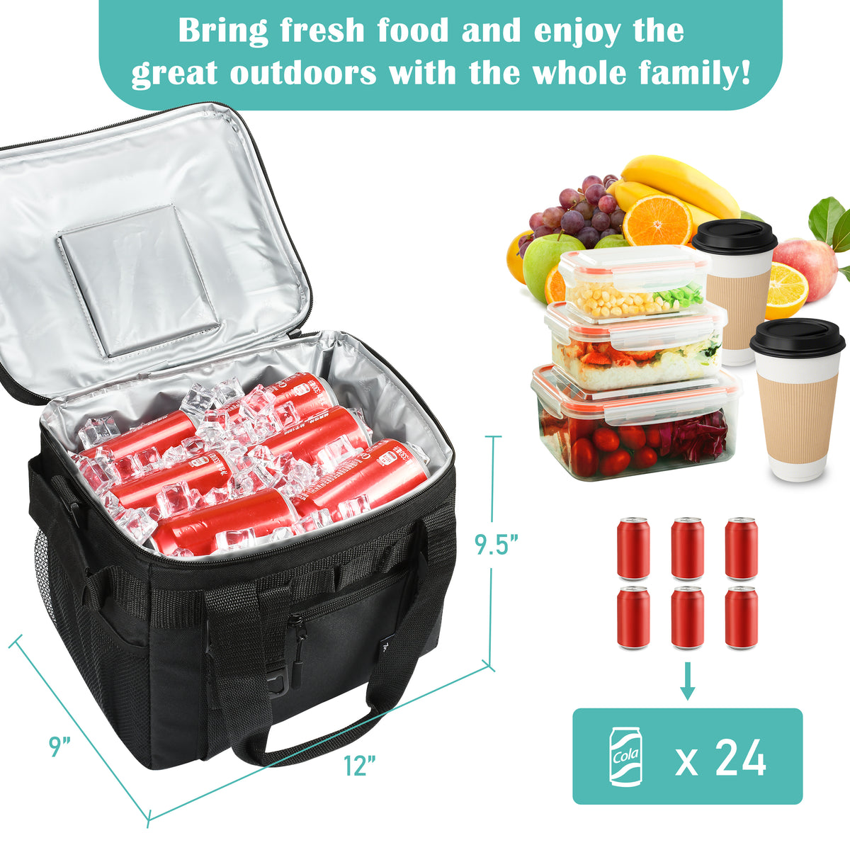 Tirrinia Quick-Access Cooler Bag with Velcro Top back view