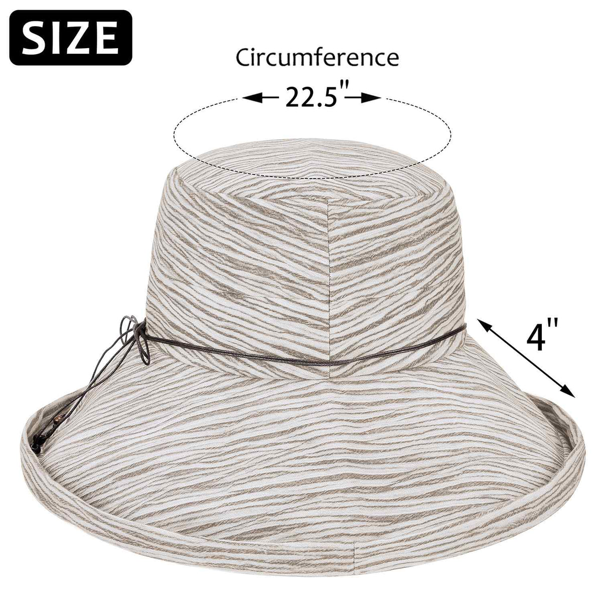 Tirrinia UPF 50 Foldable Bucket Hats back view