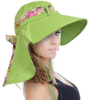 Tirrinia Women UPF50+ Sun Hat with Floral Ribbon