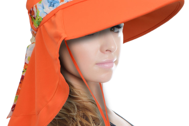 Tirrinia Women UPF50+ Sun Hat with Floral Ribbon
