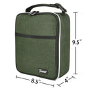 Tirrinia Solid Color Insulated Lunch Cooler Bag size chart