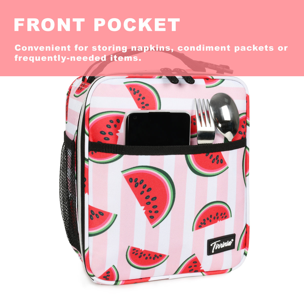 Tirrinia Solid Color Insulated Lunch Cooler Bag