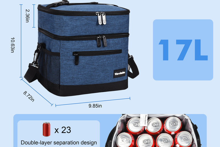 Tirrinia Large Double-Layer Insulated Lunch Bag