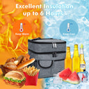 Tirrinia Large Double-Layer Insulated Lunch Bag with Pocket detail view