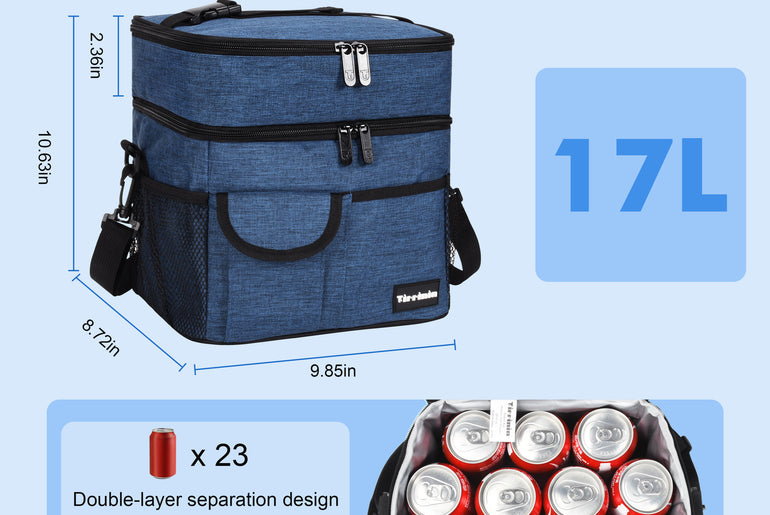 Tirrinia Large Double-Layer Insulated Lunch Bag with Pocket product image 15