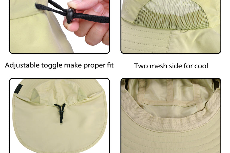 Tirrrinia Men's Wide Brim Sun Hat with Neck Flap