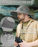 Tirrrinia Men's Wide Brim Sun Hat with Neck Flap