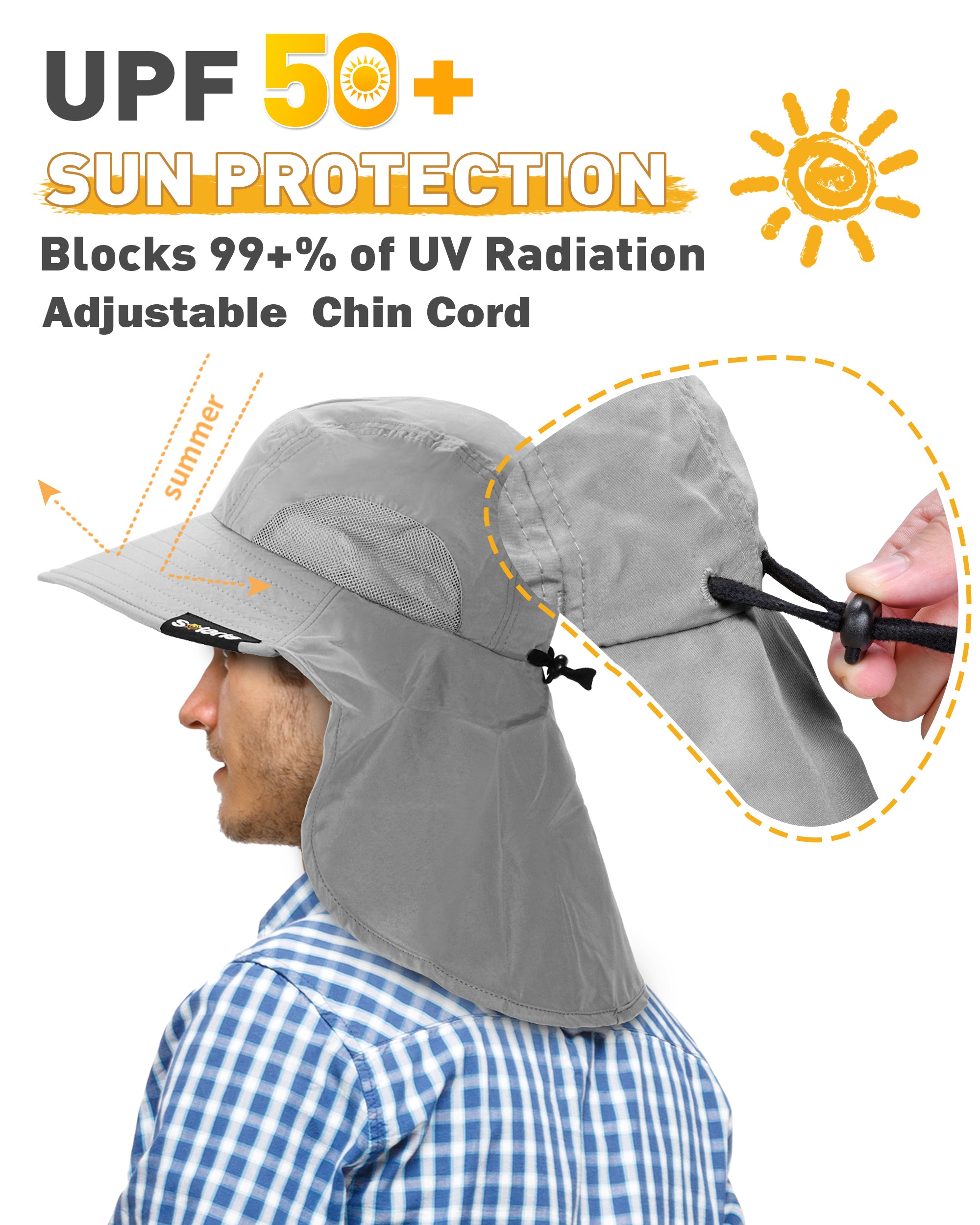 Tirrrinia Men s Wide Brim Sun Hat with Neck Flap Tirrinia Store