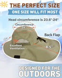 Tirrrinia Men's Wide Brim Sun Hat with Neck Flap