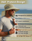 Tirrrinia Men's Wide Brim Sun Hat with Neck Flap