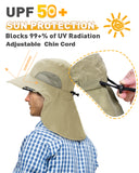 Tirrrinia Men's Wide Brim Sun Hat with Neck Flap