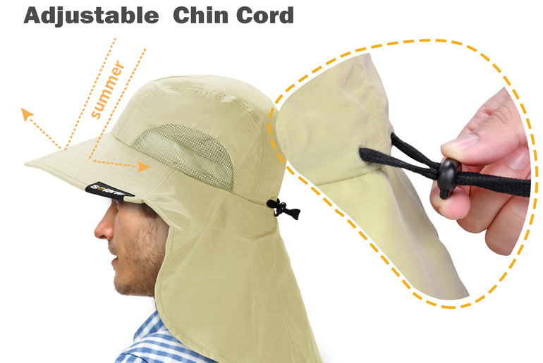 Tirrrinia Men's Wide Brim Sun Hat with Neck Flap