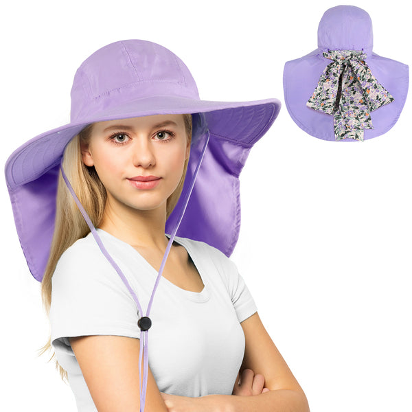 Tirrinia Women's Floral Ribbon Hat for Summer back view