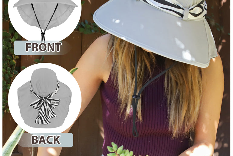 Tirrinia Women UPF50+ Sun Hat with Floral Ribbon