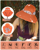 Tirrinia Women UPF50+ Sun Hat with Floral Ribbon