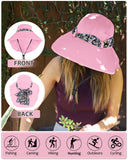 Tirrinia Women UPF50+ Sun Hat with Floral Ribbon
