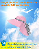 Tirrinia Women UPF50+ Sun Hat with Floral Ribbon