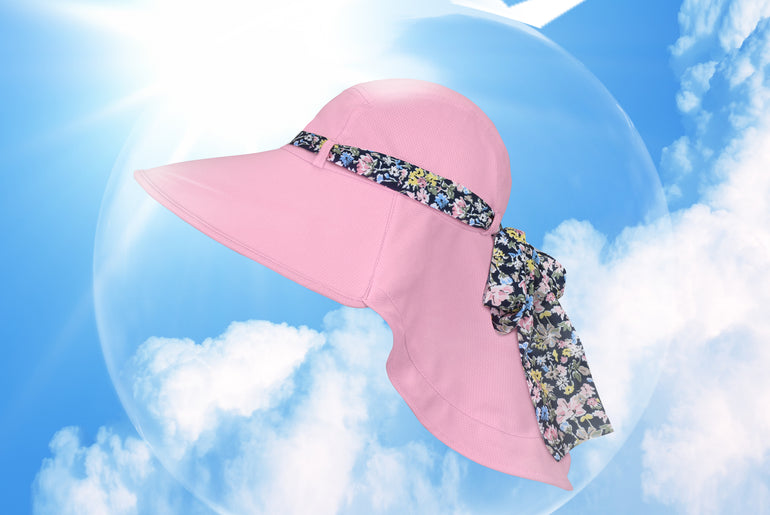 Tirrinia Women UPF50+ Sun Hat with Floral Ribbon