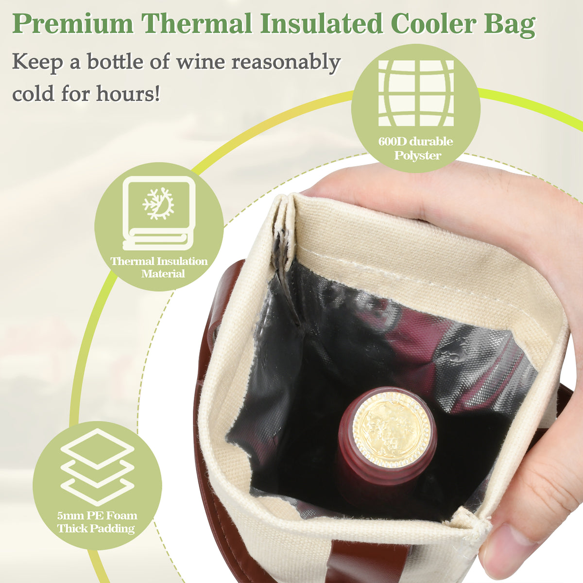 Tirrinia Single Bottle Wine Cooler Carrier for Wedding