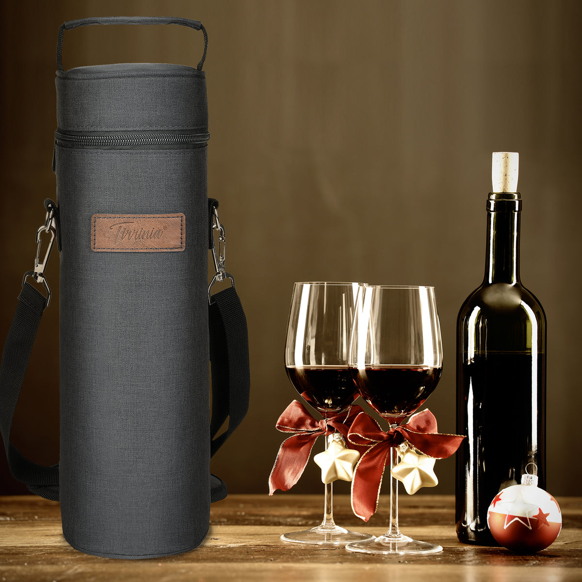 Tirrinia Single Portable Wine Tote Bag for BYOB Restaurants