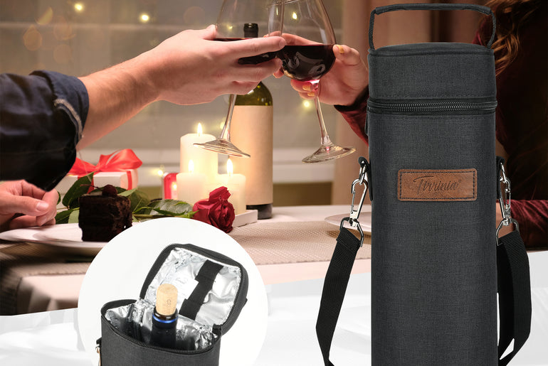 Tirrinia Single Portable Wine Tote Bag for BYOB Restaurants