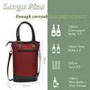 Tirrinia 2 Bottle Wine Gift Tote with Corkscrew for Outdoor
