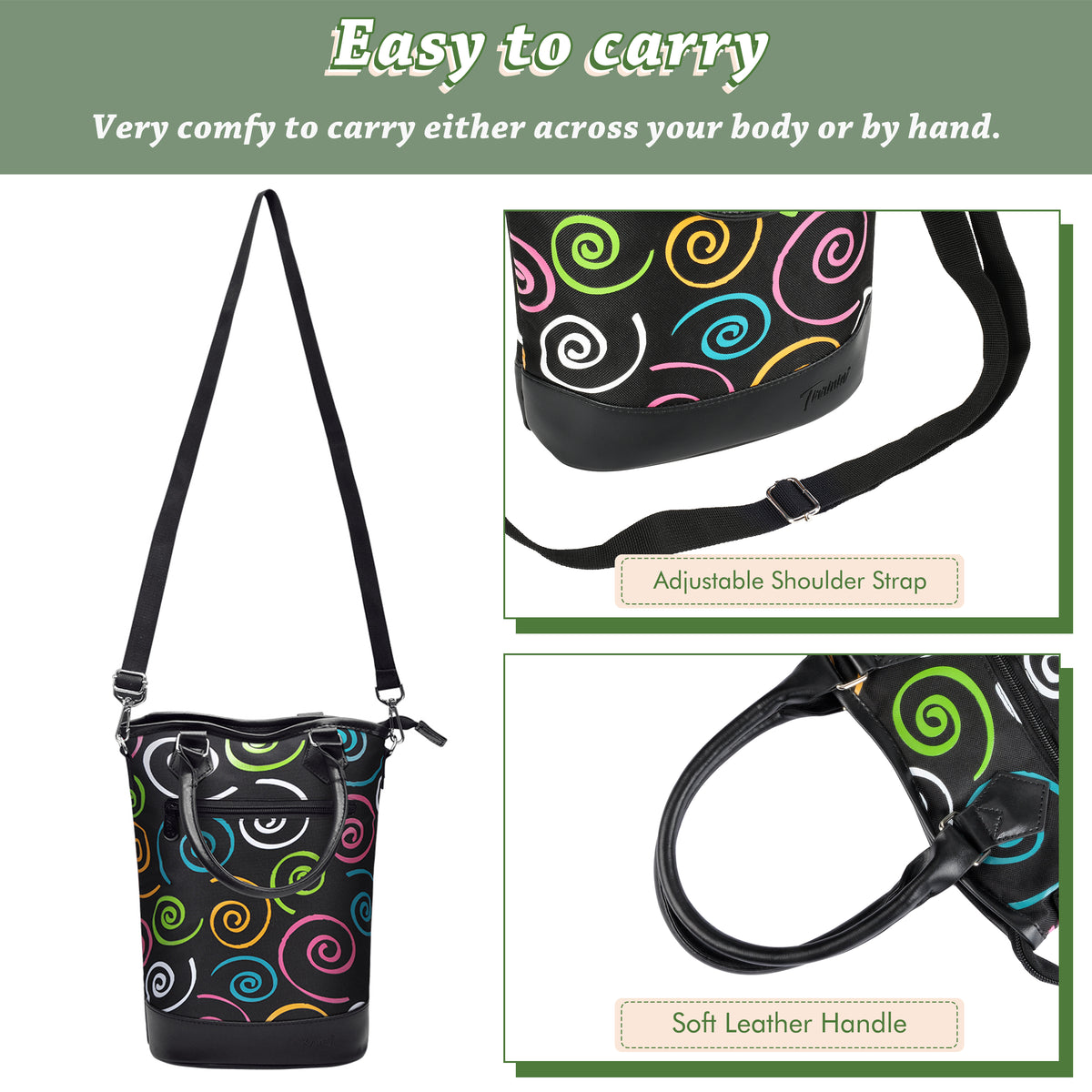 Tirrinia 2 Bottle Wine Gift Tote with Corkscrew for Outdoor
