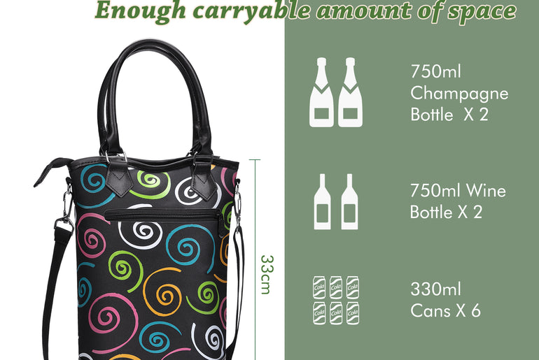 Tirrinia 2 Bottle Wine Gift Tote with Corkscrew for Outdoor