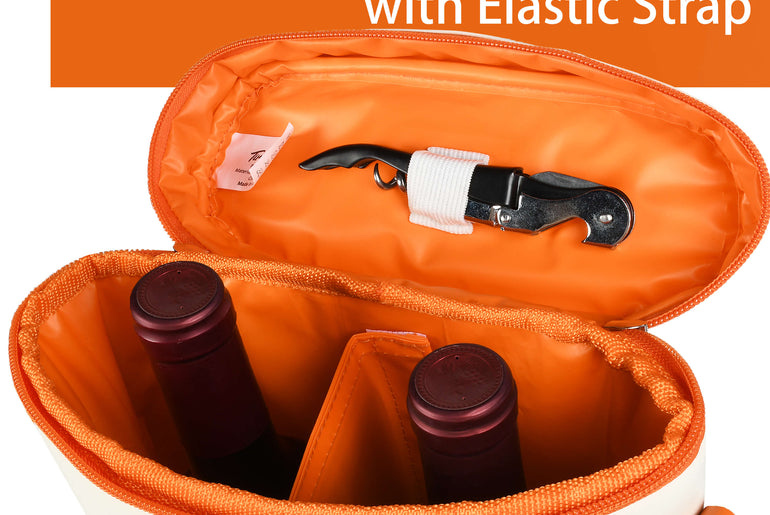 Tirrinia 2 Bottle Insulated Wine Bag – Stylish Wine Tote for Travel, Picnic & Gifting side view