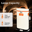 Tirrinia 2 Bottle Insulated Wine Bag – Stylish Wine Tote for Travel, Picnic & Gifting back view