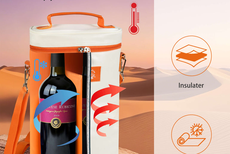 Tirrinia 2 Bottle Insulated Wine Bag – Stylish Wine Tote for Travel, Picnic & Gifting detail view